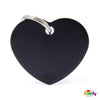 My Family Basic Heart Large Black Dog Tag with Free Engraving-Habitat Pet Supplies