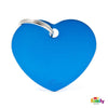 My Family Basic Heart Large Blue Dog Tag with Free Engraving-Habitat Pet Supplies