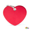 My Family Basic Heart Large Red Dog Tag with Free Engraving-Habitat Pet Supplies