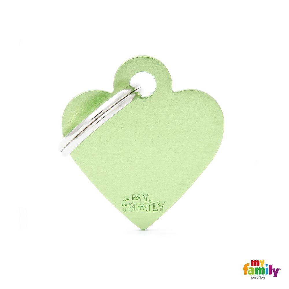 My Family Basic Heart Small Lime with Free Engraving-Habitat Pet Supplies
