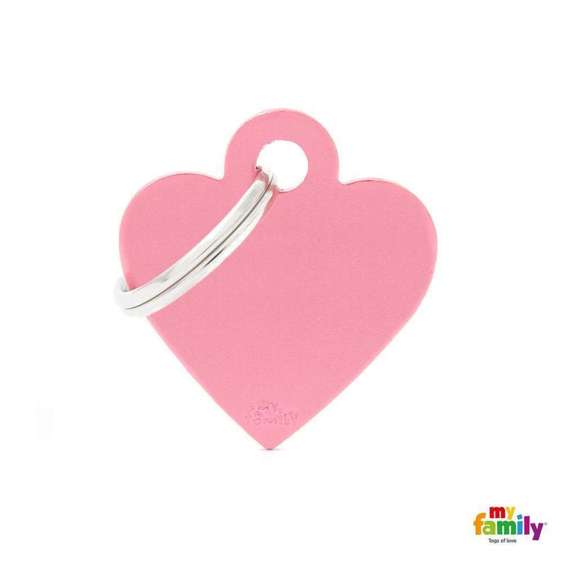 My Family Basic Heart Small Pink with Free Engraving-Habitat Pet Supplies