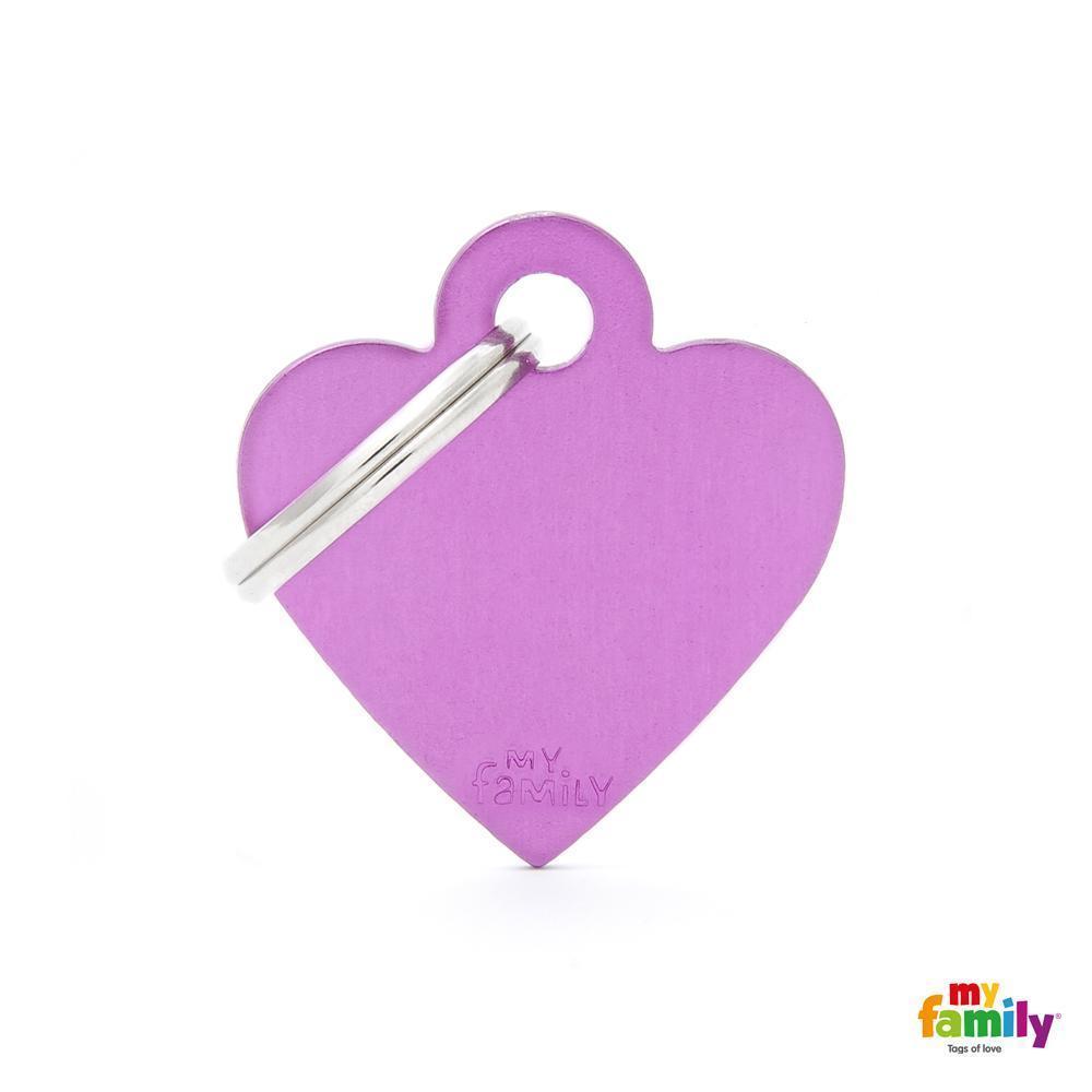 My Family Basic Heart Small Purple with Free Engraving-Habitat Pet Supplies