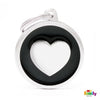 My Family Classic Heart Black Dog Tag with Free Engraving-Habitat Pet Supplies