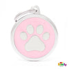 My Family Classic Paw Pink Dog Tag with Free Engraving-Habitat Pet Supplies
