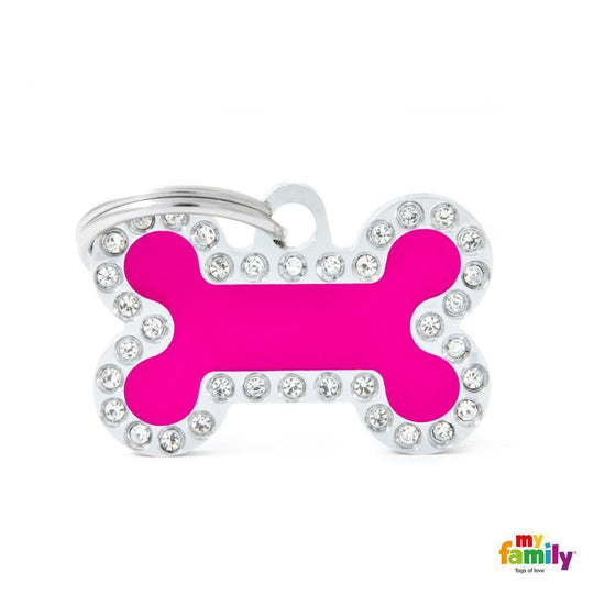 My Family Glam Small Bone Pink Dog Tag with Free Engraving