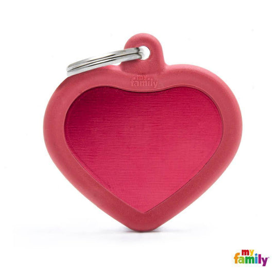 My Family Hushtag Heart Red Dog Tag with Free Engraving