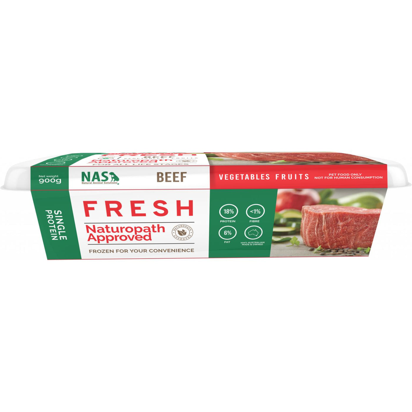 Natural Animal Solutions FreshRAW Beef Dog Food 900g Habitat Pet Supplies