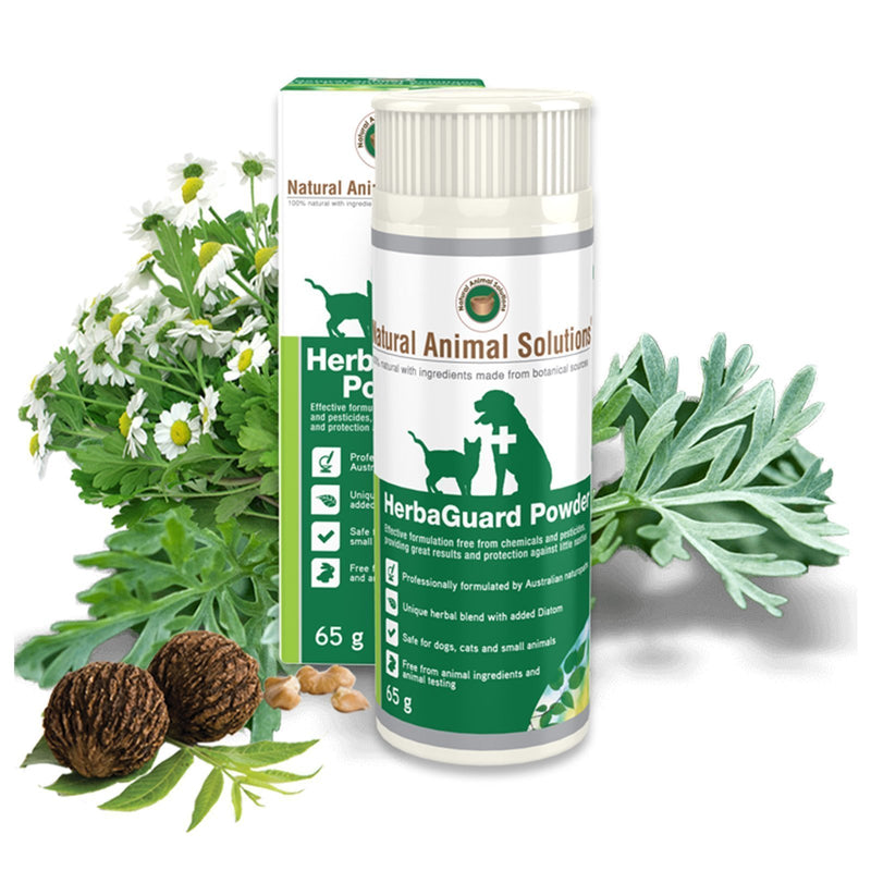 Natural Animal Solutions HerbaGuard Pest Deterrent Powder for Dogs and Cats 65g-Habitat Pet Supplies