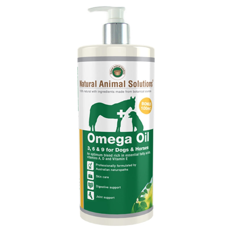 Natural Animal Solutions Omega Oil Supplement for Dogs and Horses 1L-Habitat Pet Supplies