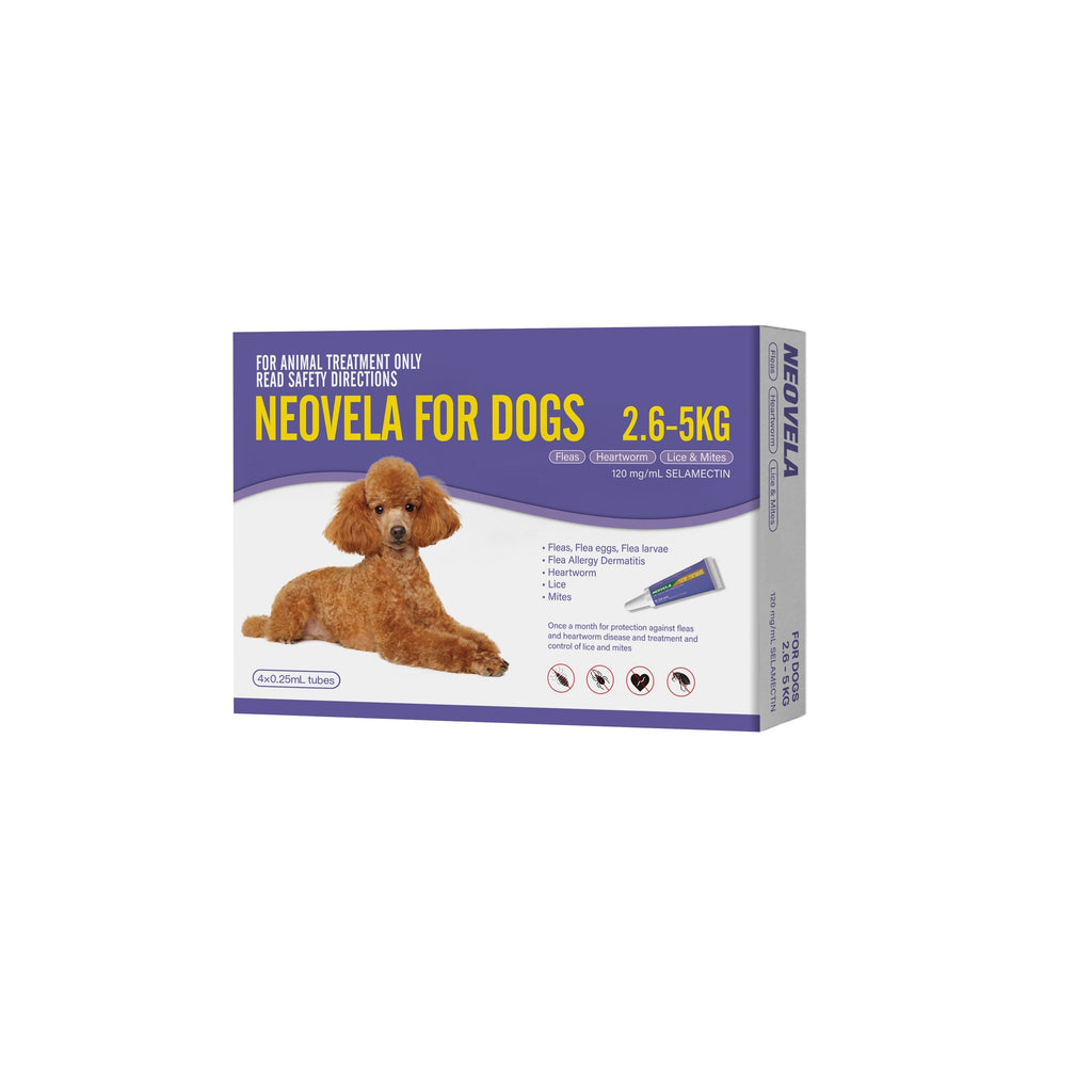 Neovela Flea and Heartworm Treatments for Small Dogs 4 Pack-Habitat Pet Supplies