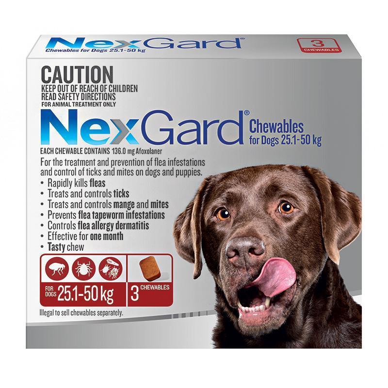 Nexgard Dog 25.1-50kg Brown 3 Pack-Habitat Pet Supplies