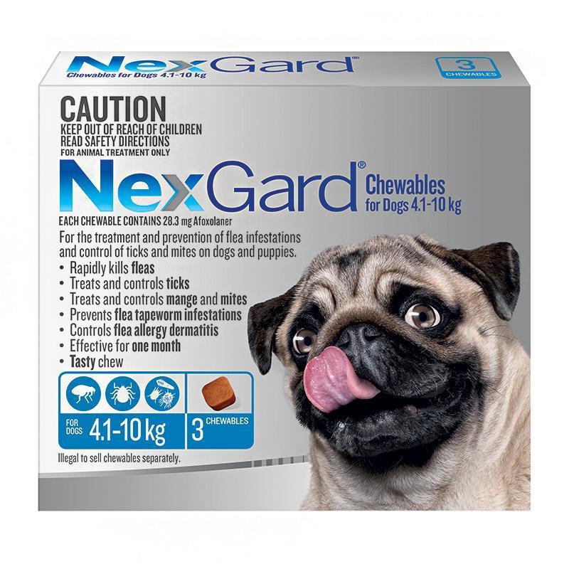 Nexgard Dog 4.1-10kg Blue 3 Pack-Habitat Pet Supplies