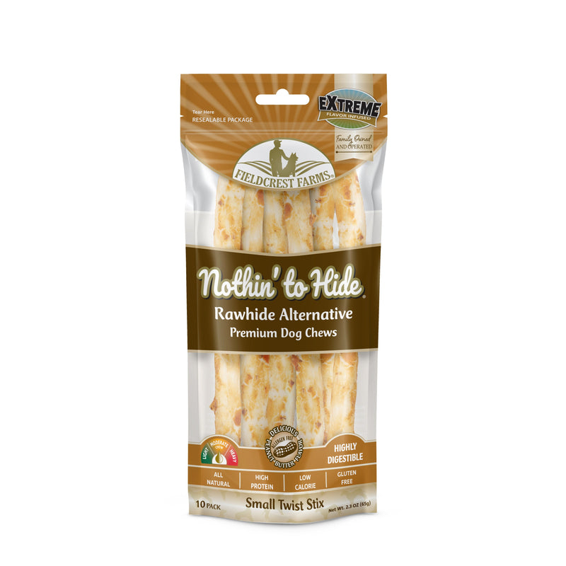 Nothin to Hide Peanut Butter Twist Stix Small Dog Treats 10 Pack-Habitat Pet Supplies