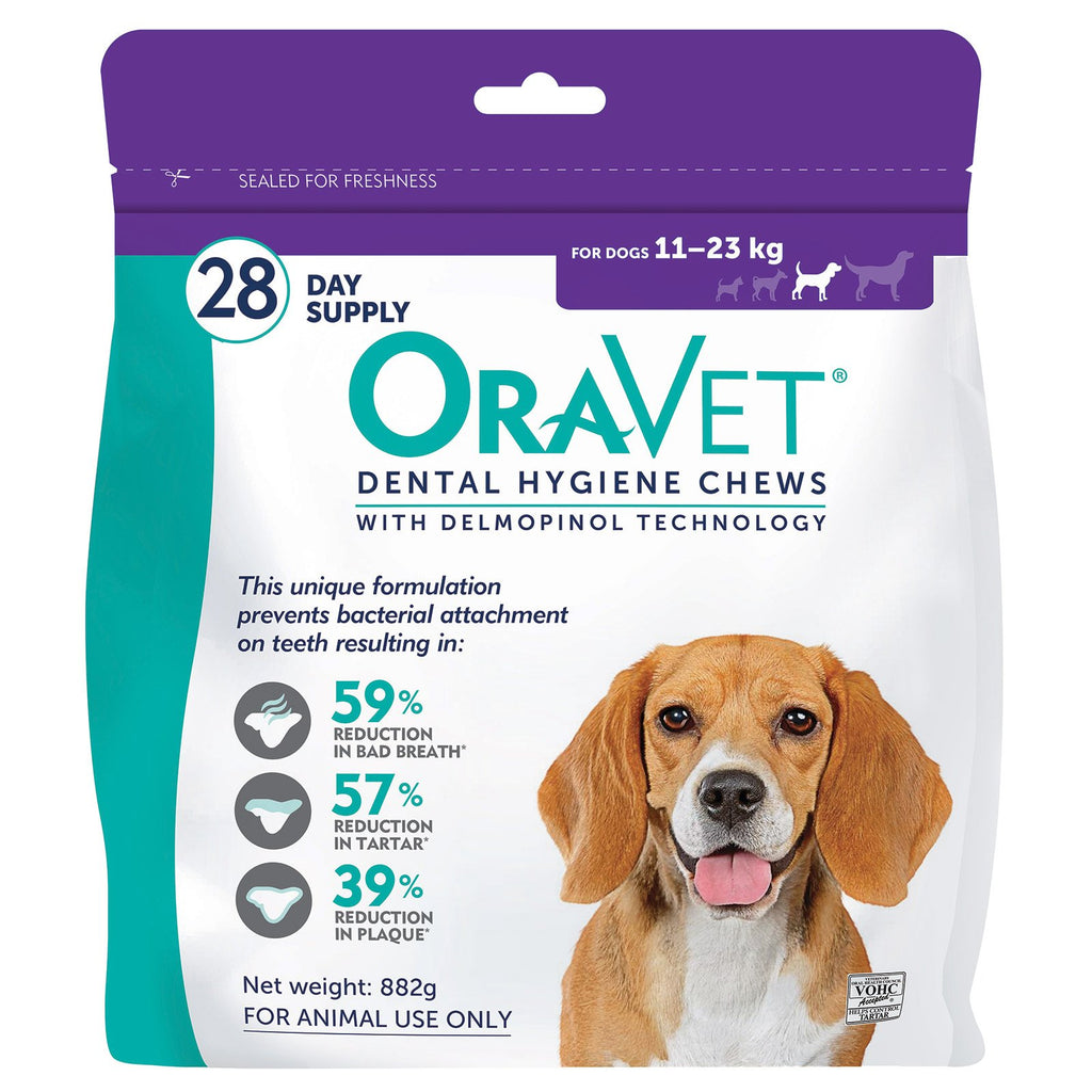 OraVet Dental Hygiene Chews for Medium Dogs 28 Pack-Habitat Pet Supplies