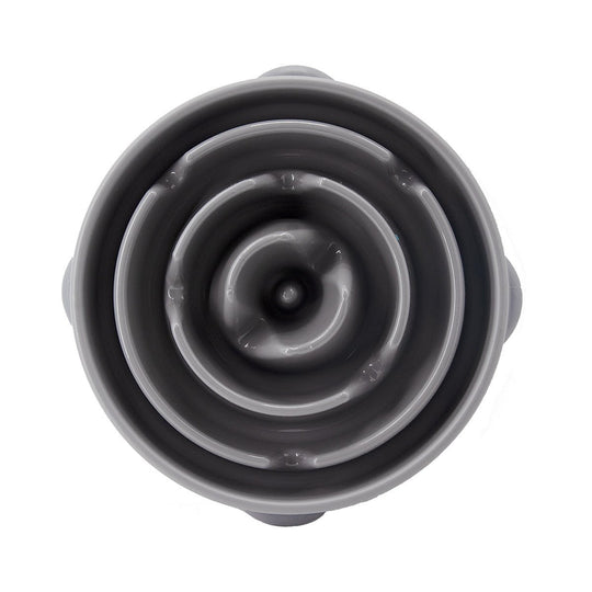 Outward Hound Fun Feeder Slo-Bowl Drop Dog Bowl Small Grey