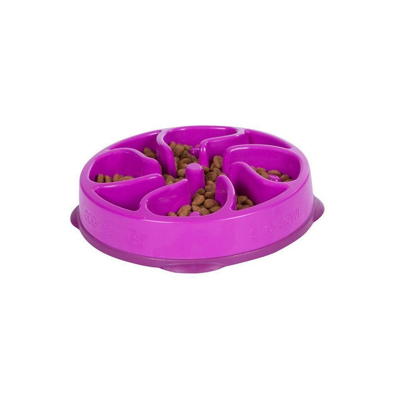 Outward Hound Fun Feeder Slo-Bowl Flower Dog Bowl Purple