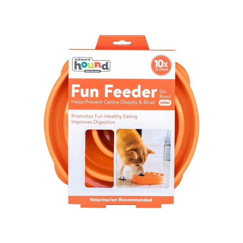 Outward Hound Fun Feeder Slo-Bowl Maze Dog Bowl Mini Orange