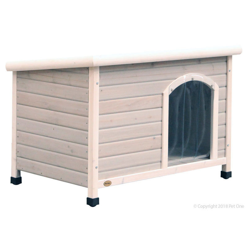 Pet One Bavarian Flat Roof Timber Dog Kennel Medium-Habitat Pet Supplies