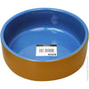 Pet One Bowl Glazed Terracotta Blue 1.76 Litres-Habitat Pet Supplies