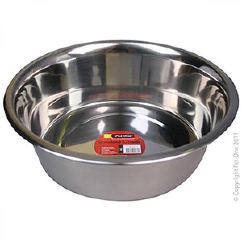 Pet One Bowl Standard Stainless Steel 4L-Habitat Pet Supplies