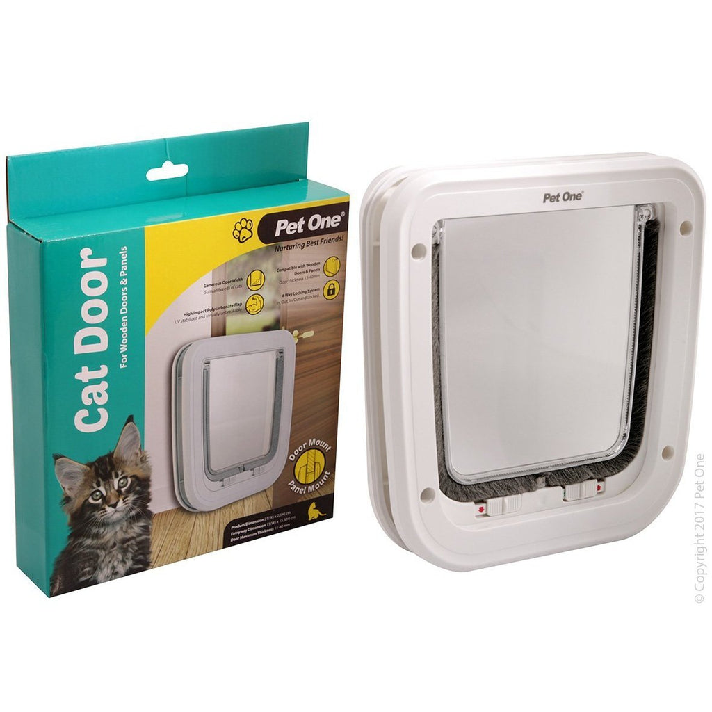 Pet One Poly Cat Door for Wooden Doors and Panels-Habitat Pet Supplies