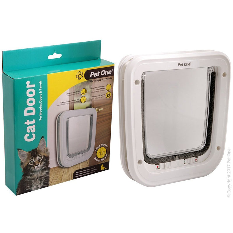 Pet One Poly Cat Door for Wooden Doors and Panels-Habitat Pet Supplies
