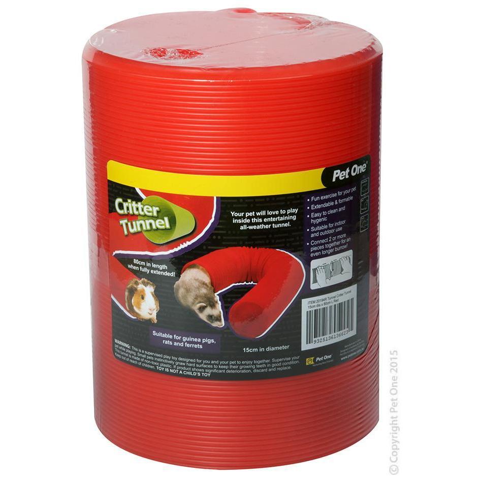 Pet One Small Animal Tunnel Critter Tunnel Red-Habitat Pet Supplies