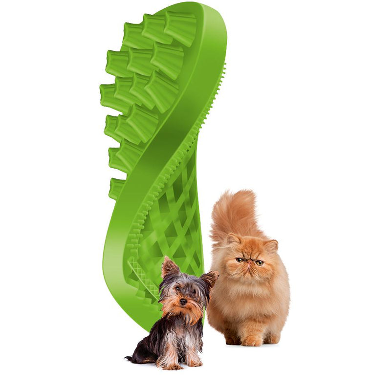 Pet and Me Silicone Grooming Brush Green