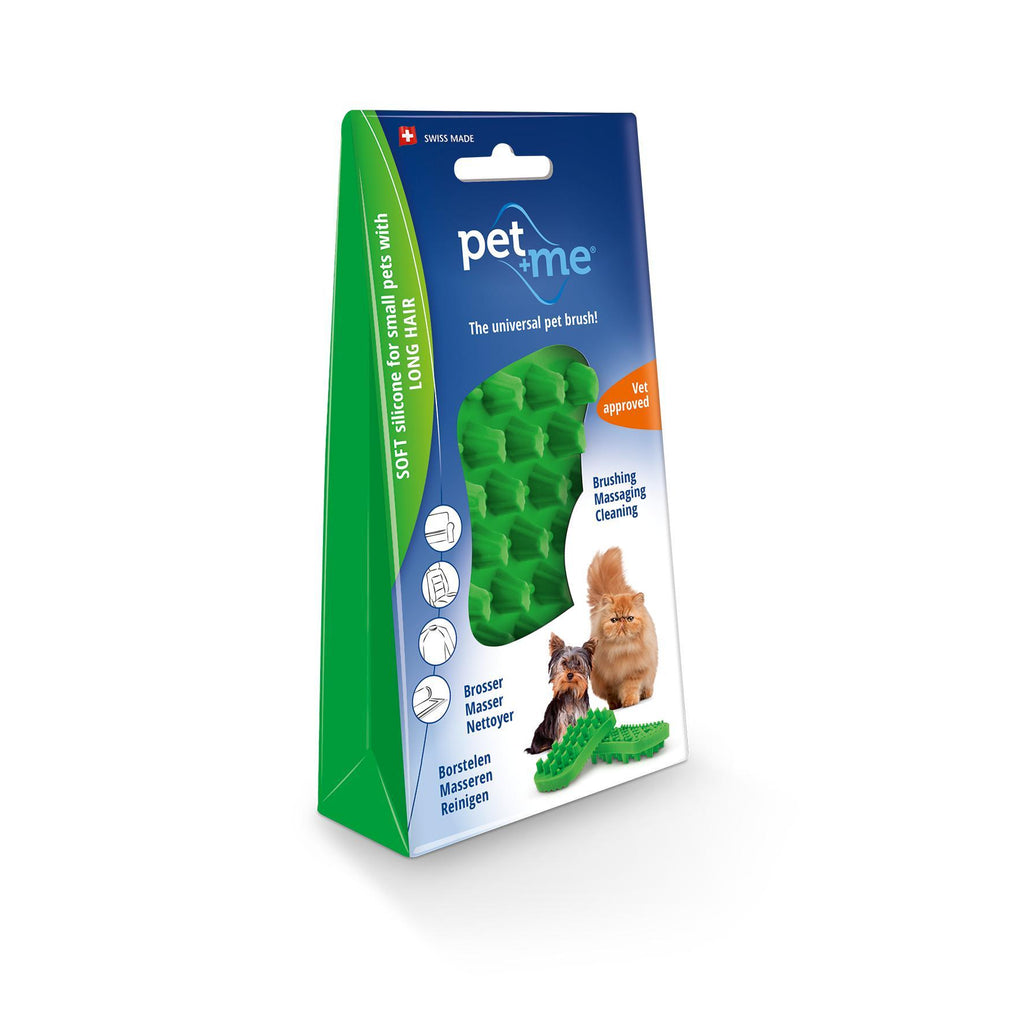 Pet and Me Silicone Grooming Brush Green-Habitat Pet Supplies