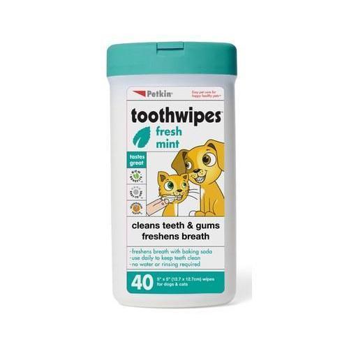 Petkin Toothwipes 40 Pack-Habitat Pet Supplies