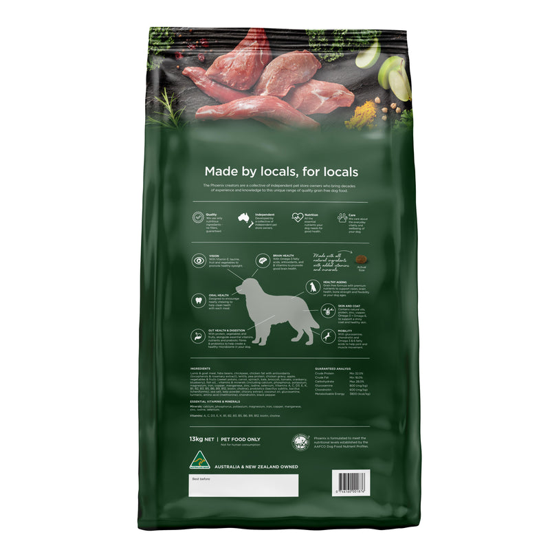 Phoenix Grain Free Dry Dog Food Goat and Lamb 13kg