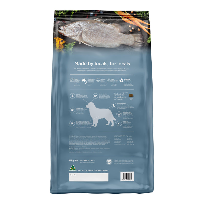 Phoenix Grain Free Dry Dog Food Ocean Fish and Barramundi 13kg