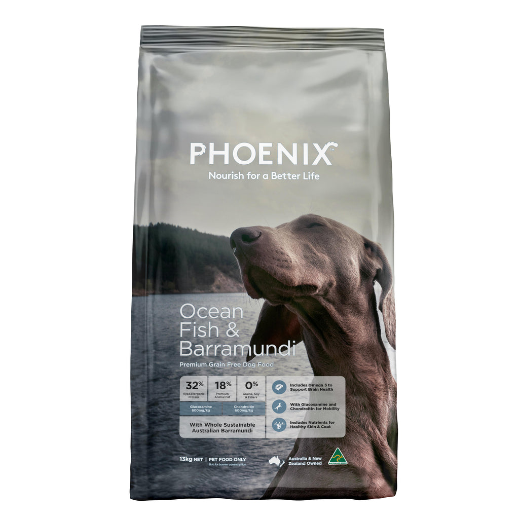 Phoenix Grain Free Dry Dog Food Ocean Fish and Barramundi 13kg-Habitat Pet Supplies