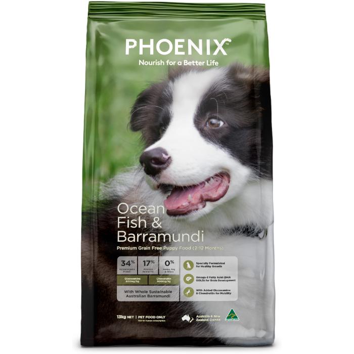 Phoenix Grain Free Dry Puppy Food Ocean Fish and Barramundi 13kg-Habitat Pet Supplies