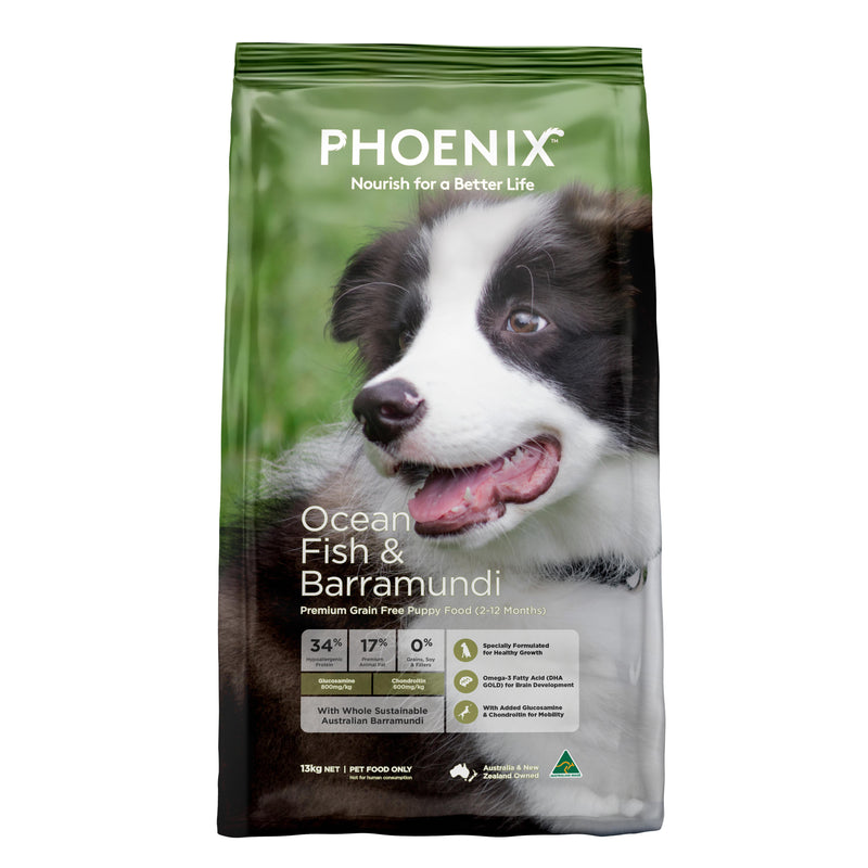 Phoenix Grain Free Dry Puppy Food Ocean Fish and Barramundi 3kg-Habitat Pet Supplies