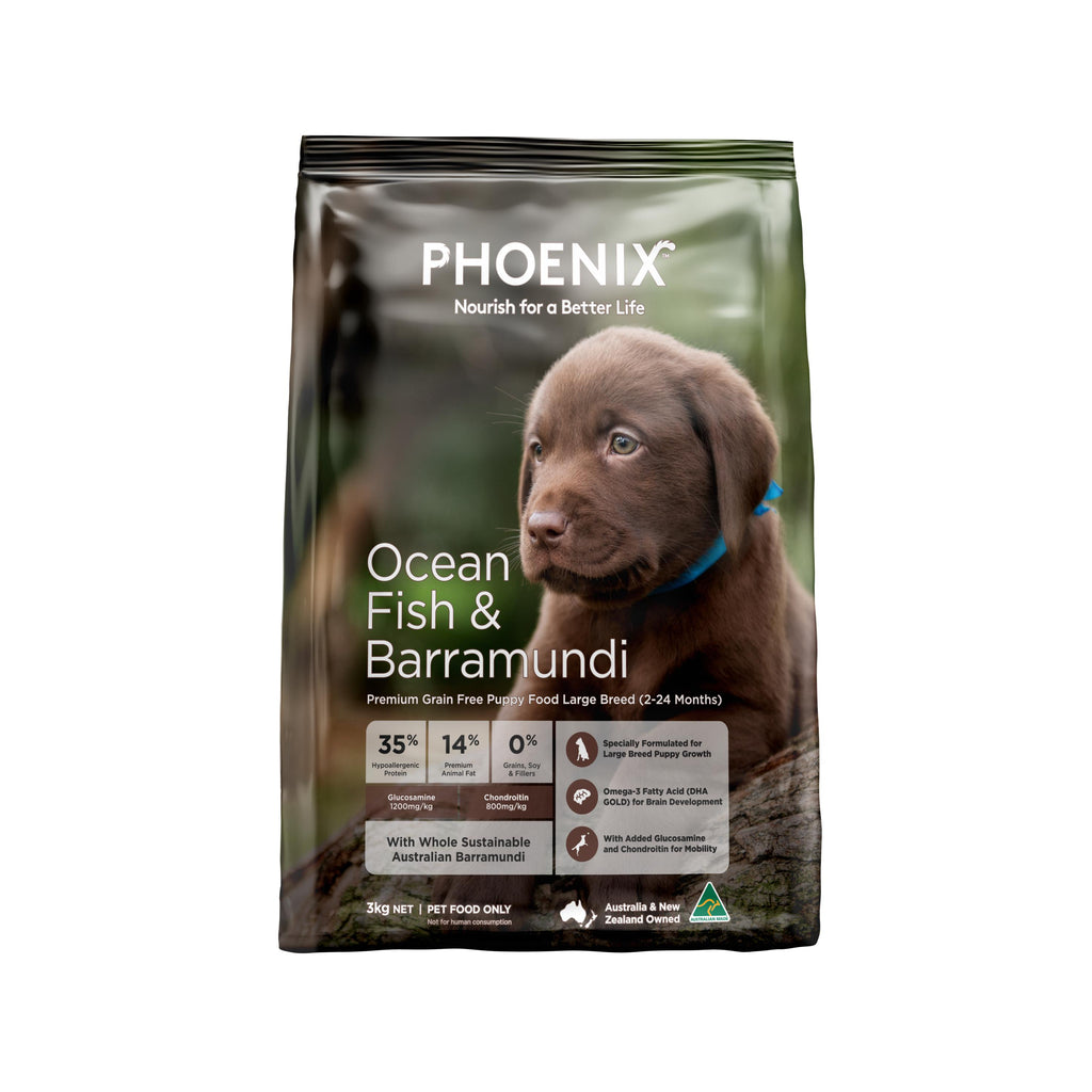 Phoenix Grain Free Dry Puppy Large Breed Food Ocean Fish and Barramundi 3kg-Habitat Pet Supplies