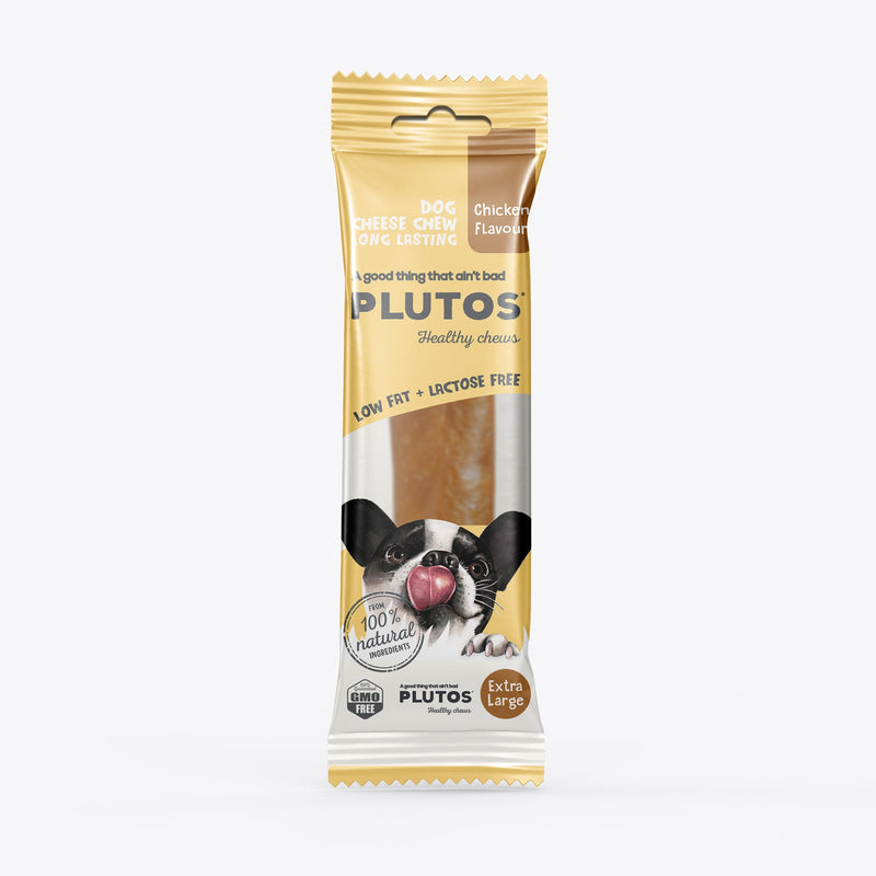 Plutos Cheese and Chicken Chew Dog Treat Extra Large 10 Pack
