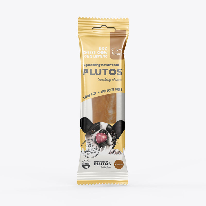Plutos Cheese and Chicken Chew Dog Treat Medium-Habitat Pet Supplies