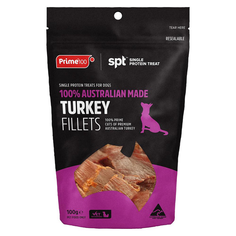 Prime 100 Dog SPT Turkey Fillet Treats 100g-Habitat Pet Supplies