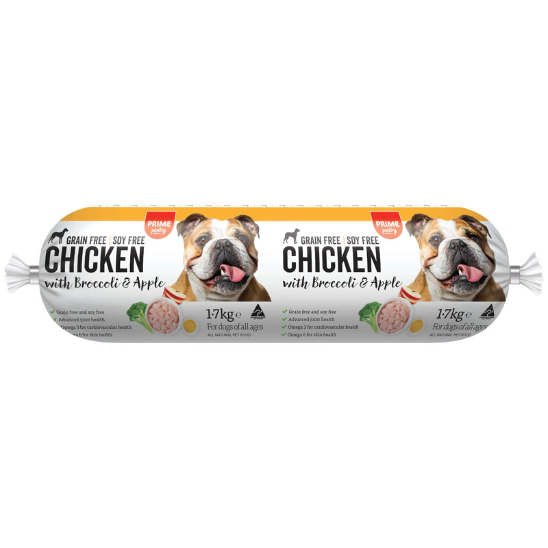Prime Pantry Australian Chicken with Broccoli and Apple Dog Food Roll 1.7kg-Habitat Pet Supplies