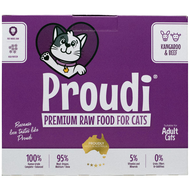 Proudi Kangaroo and Beef Raw Cat Food Patties 1.08kg