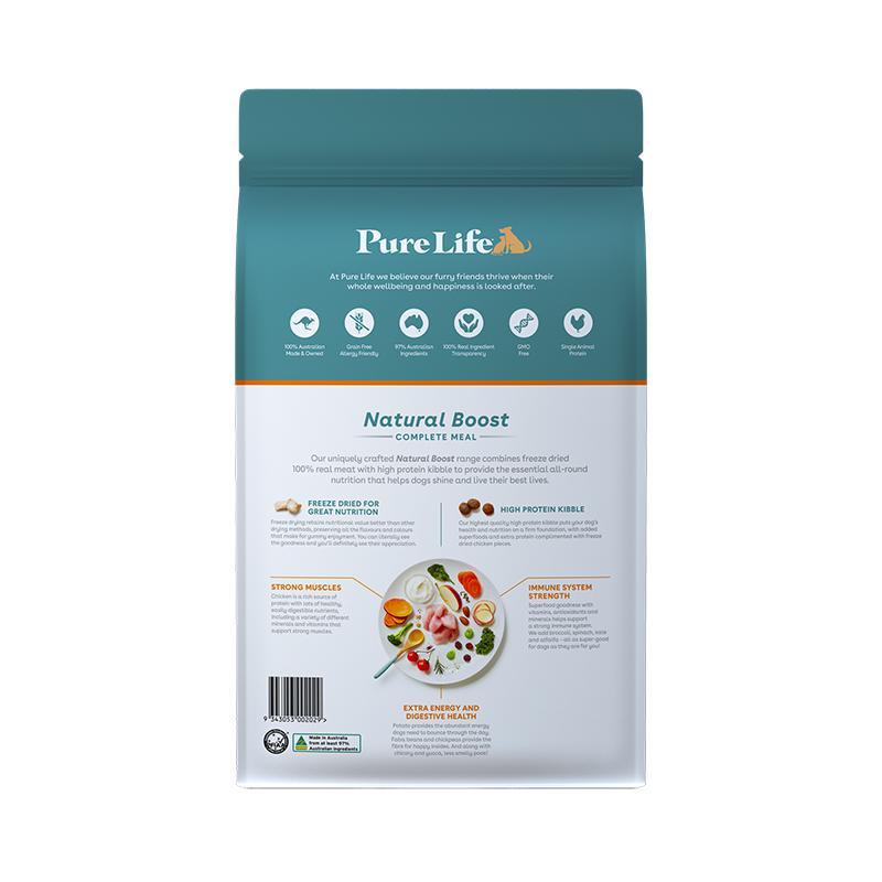 Pure Life Natural Boost Chicken Dry Dog Food 8kg
