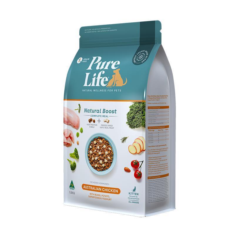 Pure Life Natural Boost Chicken Dry Kitten Food 1.5kg^^^