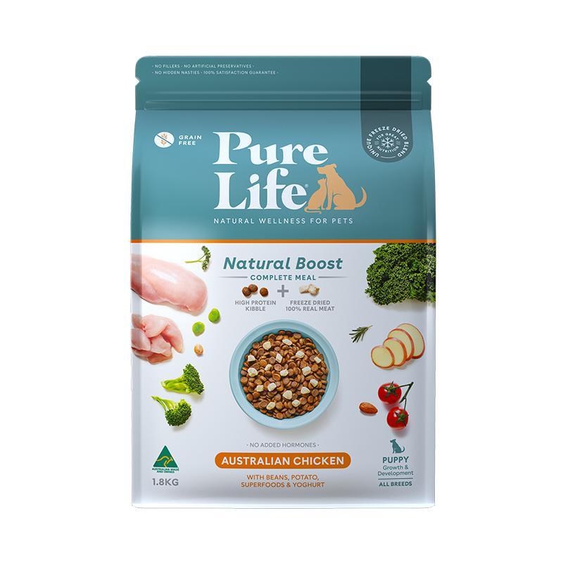Pure Life Natural Boost Chicken Dry Puppy Food 1.8kg^^^-Habitat Pet Supplies