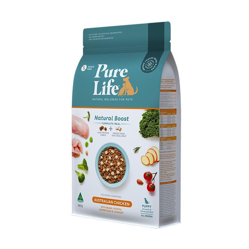 Pure Life Natural Boost Chicken Dry Puppy Food 8kg