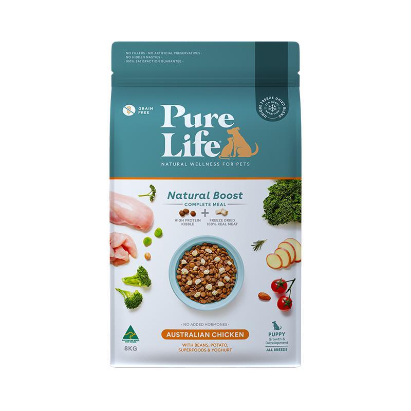 Pure Life Natural Boost Chicken Dry Puppy Food 8kg-Habitat Pet Supplies
