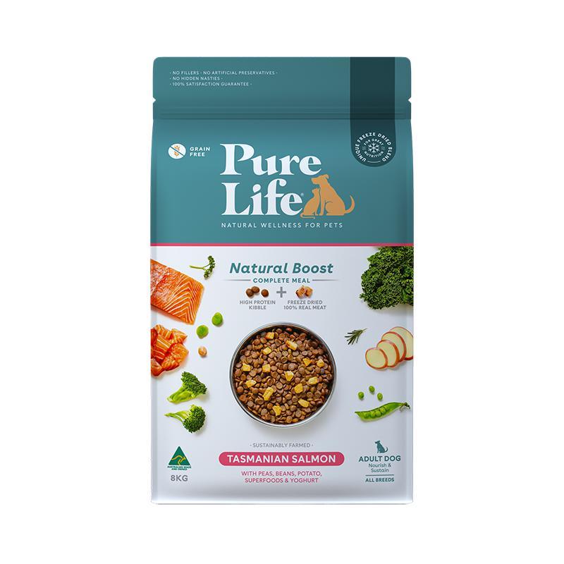 Pure Life Natural Boost Salmon Dry Dog Food 8kg-Habitat Pet Supplies