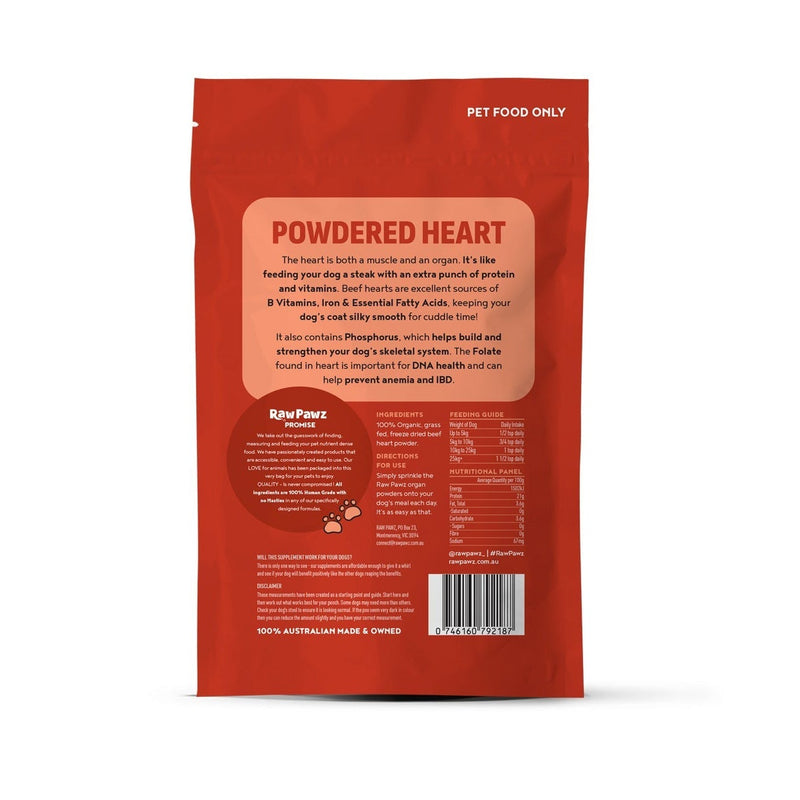 Raw Pawz Organic Beef Heart Powder for Dogs 105g