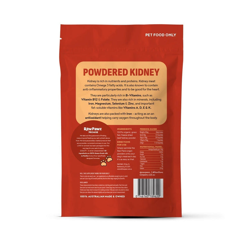 Raw Pawz Organic Beef Kidney Powder for Dogs 105g