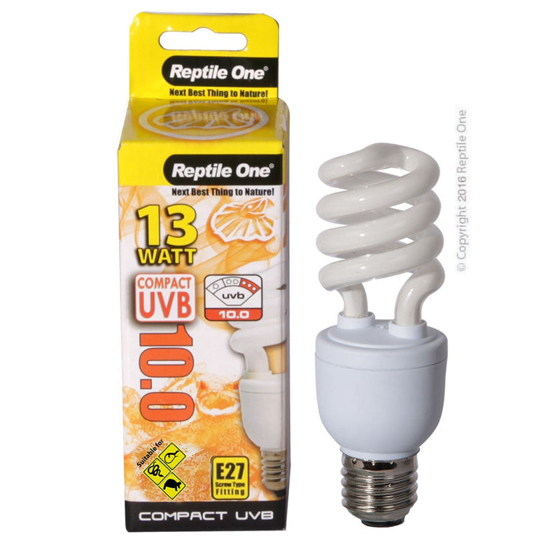Reptile One Compact E27 UVB 13W 10.0 Light Bulb-Habitat Pet Supplies